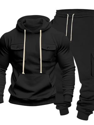 Men's Kangaroo Pocket Hoodie & Sweatpants Set