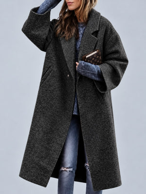 Yellow oversized overcoat with notch lapel