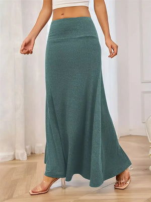 Flowy Maxi Skirt With Wide Waistband, view 18