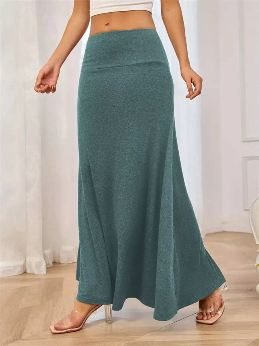 Flowy Maxi Skirt With Wide Waistband, view 18