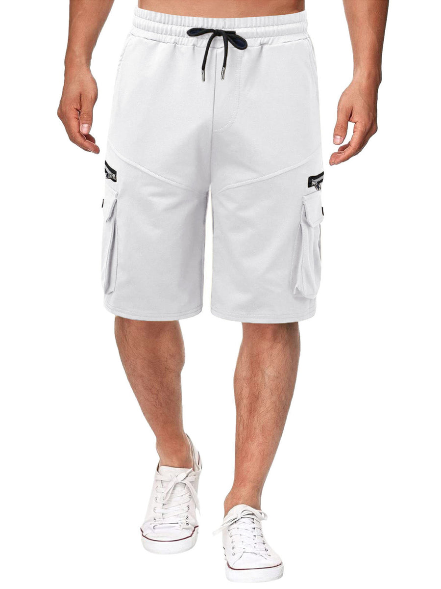 Black cargo shorts with bermuda and drawstring | elastic