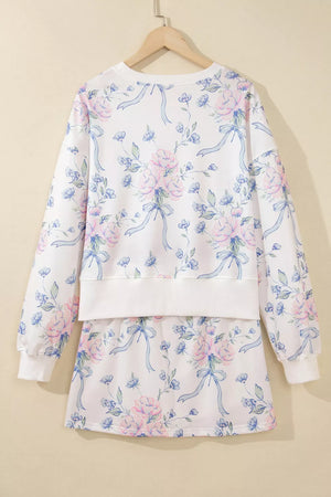 romantic Two Piece Set in blush pink with round neck