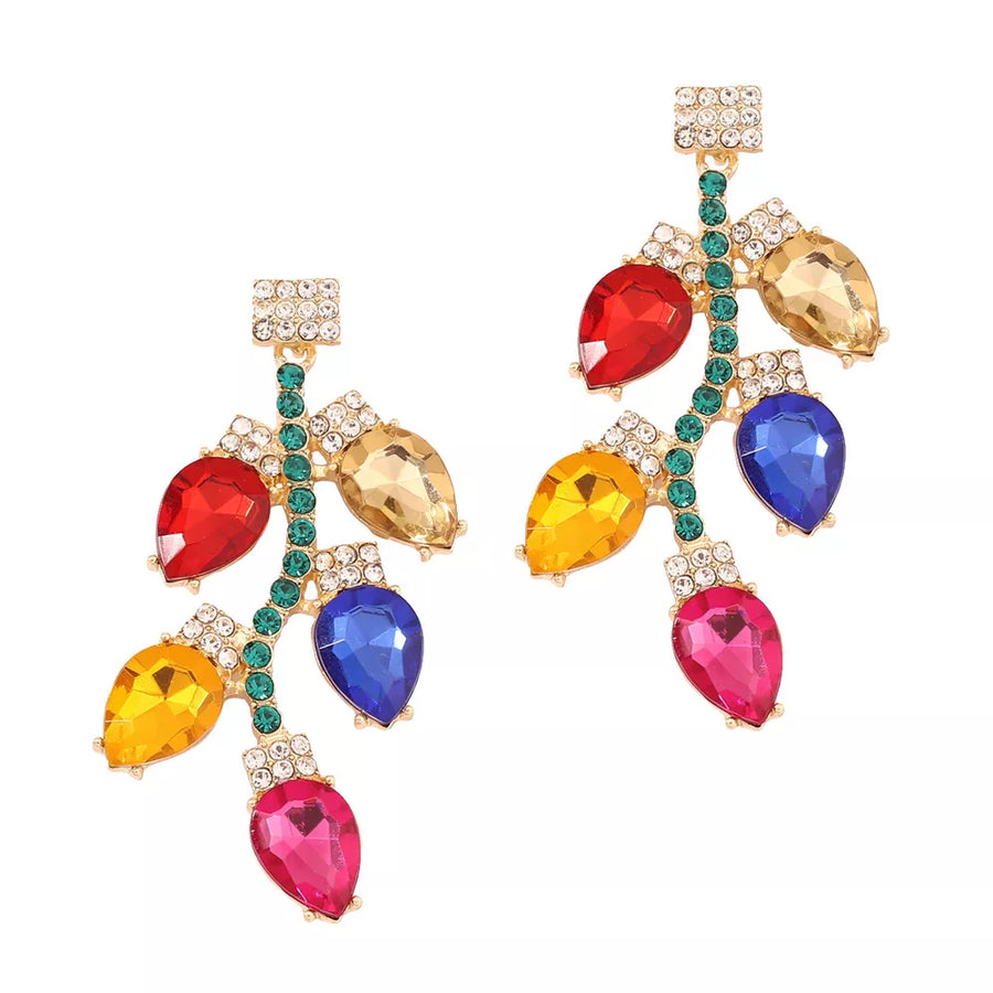 fuchsia earrings with drop and post-back