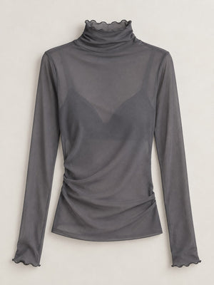 charcoal t-shirt with mesh and long sleeve
