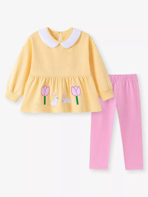 90% cotton, 10% polyester Care instructions: Machine wash cold sweatshirt in blush pink with A-line silhouette