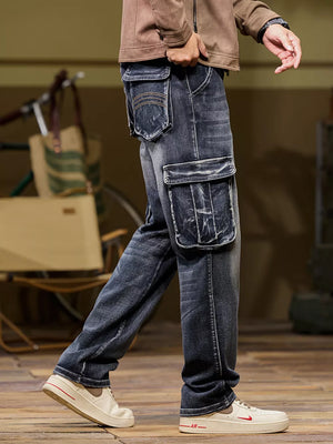 72 cargo jeans in Black with loose silhouette