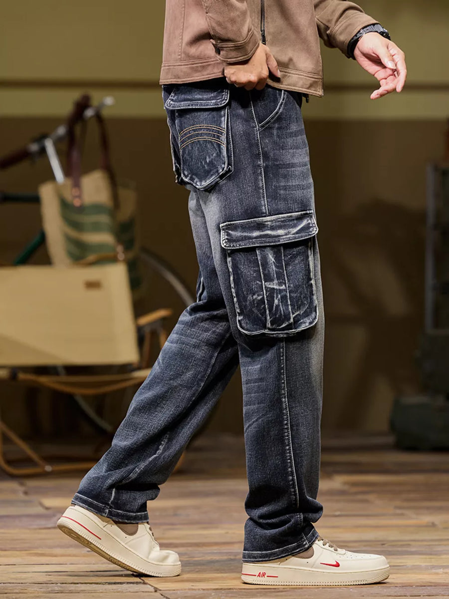 72 cargo jeans in Black with loose silhouette