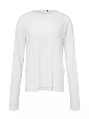 Men's Long-sleeve Round Neck T-shirt in White