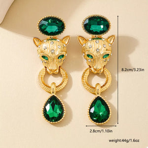 glam earrings in emerald green with not applicable