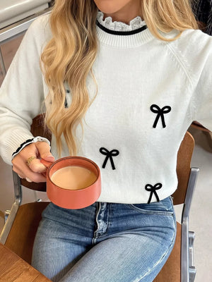 50% viscose, 25% polyamide, 25% polyester Care instructions: Machine wash cold pullover sweater in White with regular
