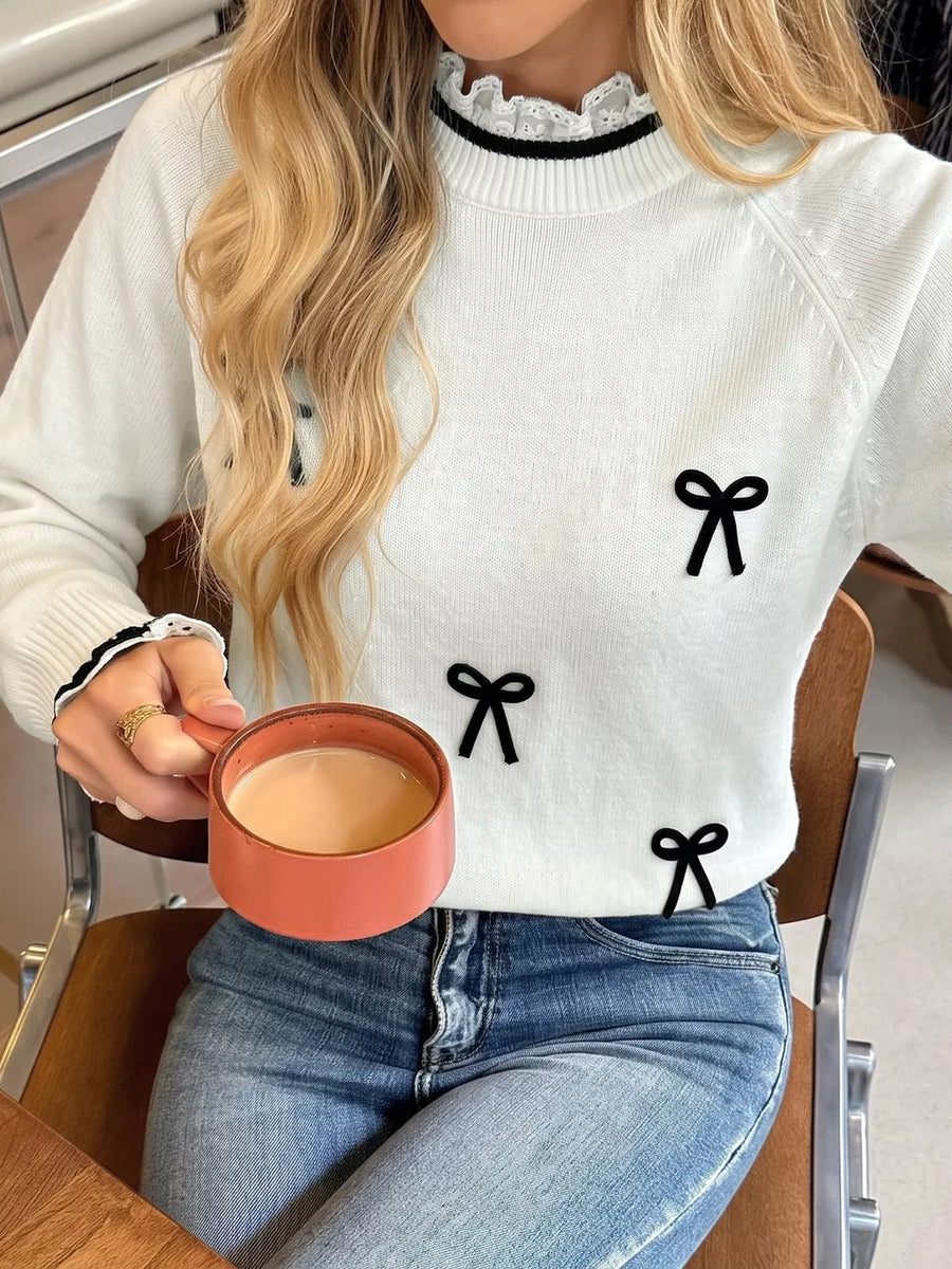50% viscose, 25% polyamide, 25% polyester Care instructions: Machine wash cold pullover sweater in White with regular