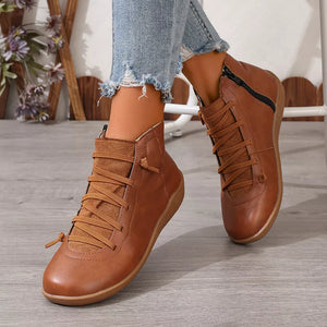 Gray ankle boots