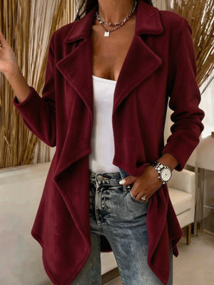 Yellow relaxed cardigan with waterfall
