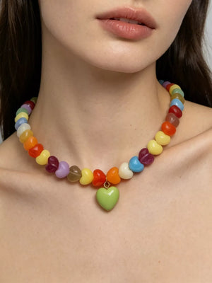 blue necklace with choker and clasp