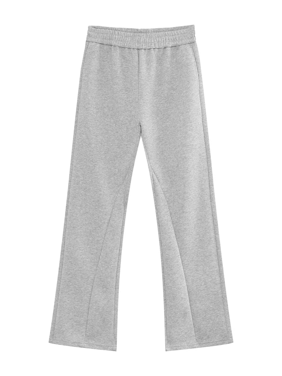 Relaxed fit sweatpants in Flower Gray with adjustable waist and seam detail