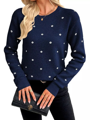 pullover sweater in Apricot with ribbed cuffs and hip-length