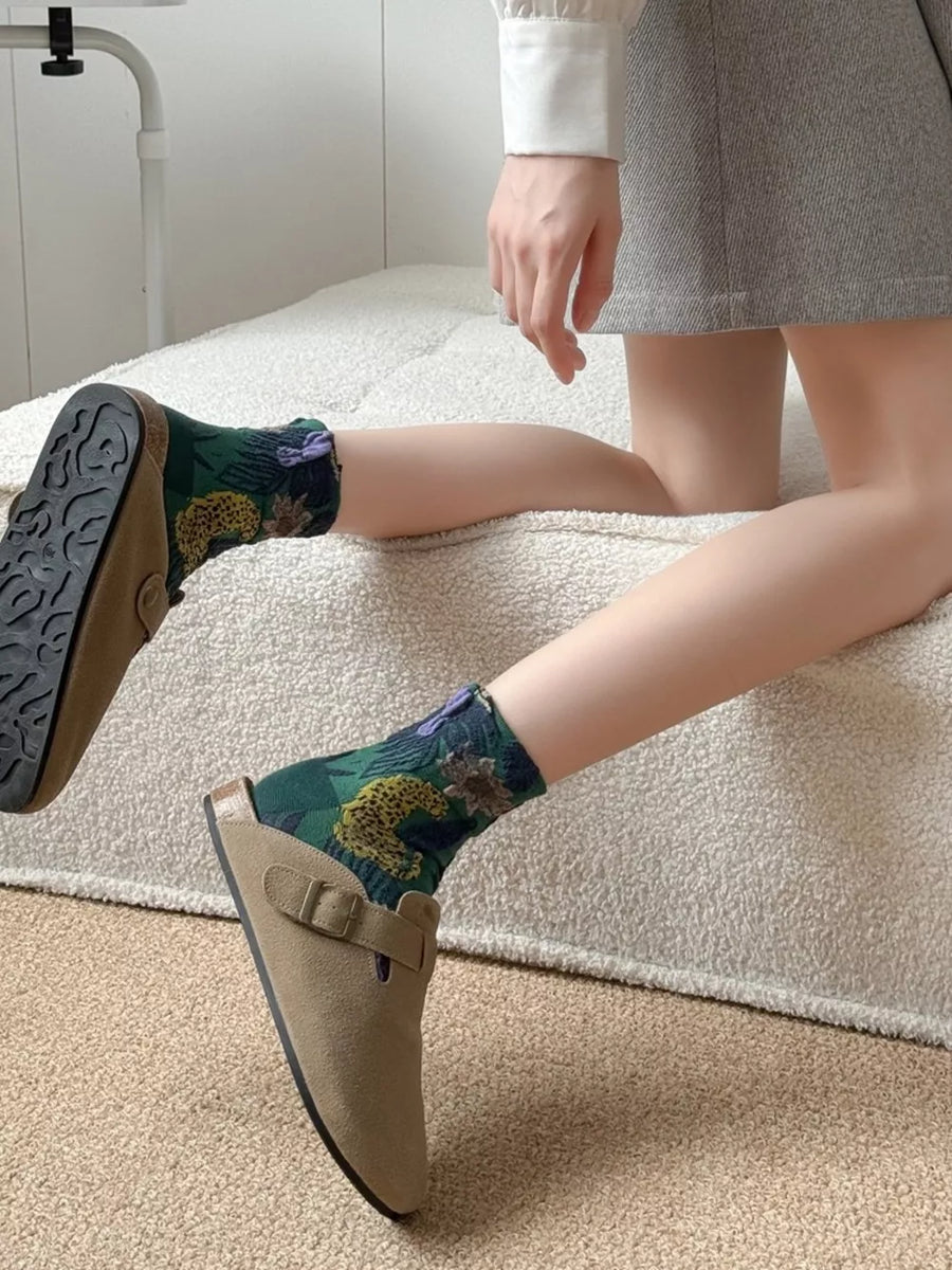 Beige fitted socks with N/A