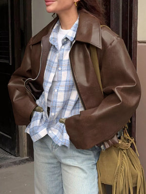 50% polyurethane, 50% polyester Care instructions: Machine wash cold bomber jacket in Burgundy with oversized silhouette
