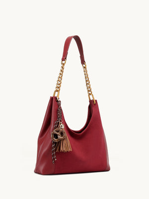 shoulder bag in Wine Red