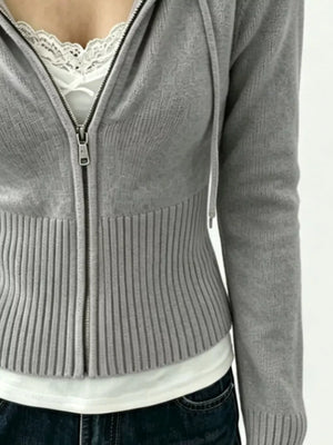 100% polyester Care instructions: Machine wash cold zip hoodie in Navy Blue with fitted silhouette