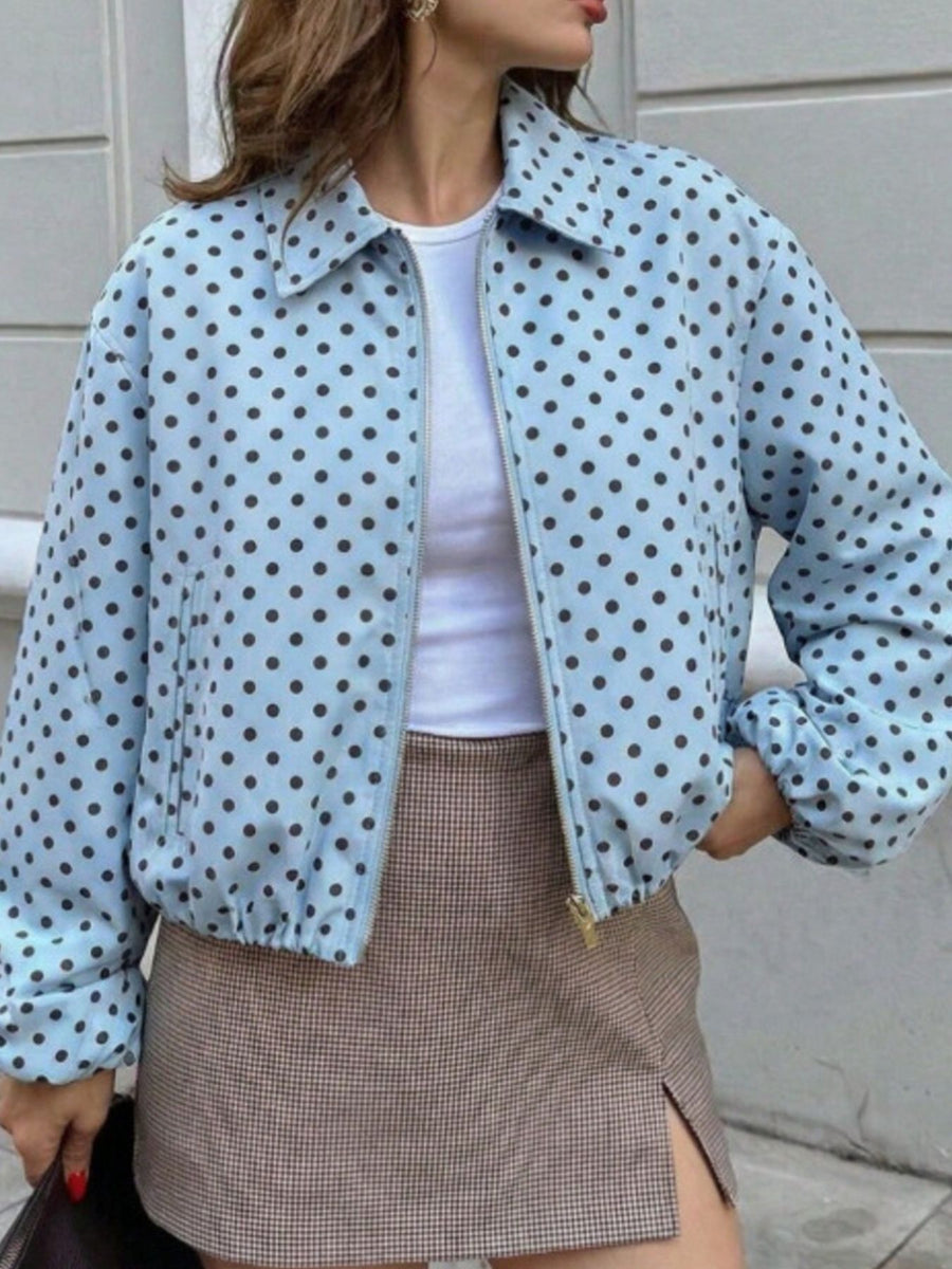 modern zip-up jacket in White with collared