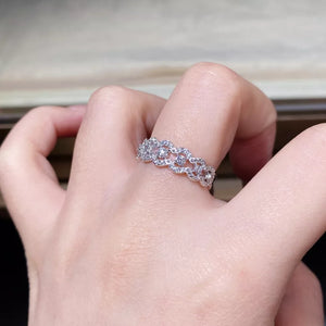 clear ring featuring zircon embellishment and geometric