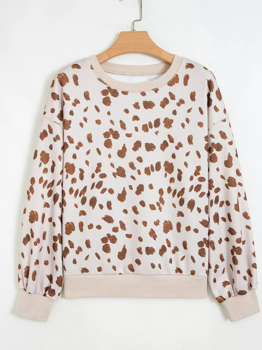 100% polyester Care instructions: Machine wash cold sweatshirt in Dust Storm with oversized silhouette