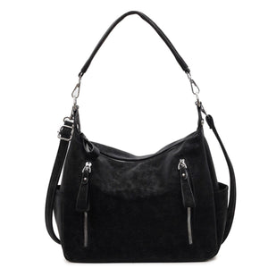 Black with crossbody bag with zipper pockets 6