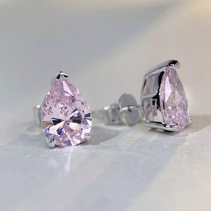 18K Gold-Plated, 925 sterling silver, Growing high-carbon diamonds Care instruct earrings in silver with teardrop silhouette