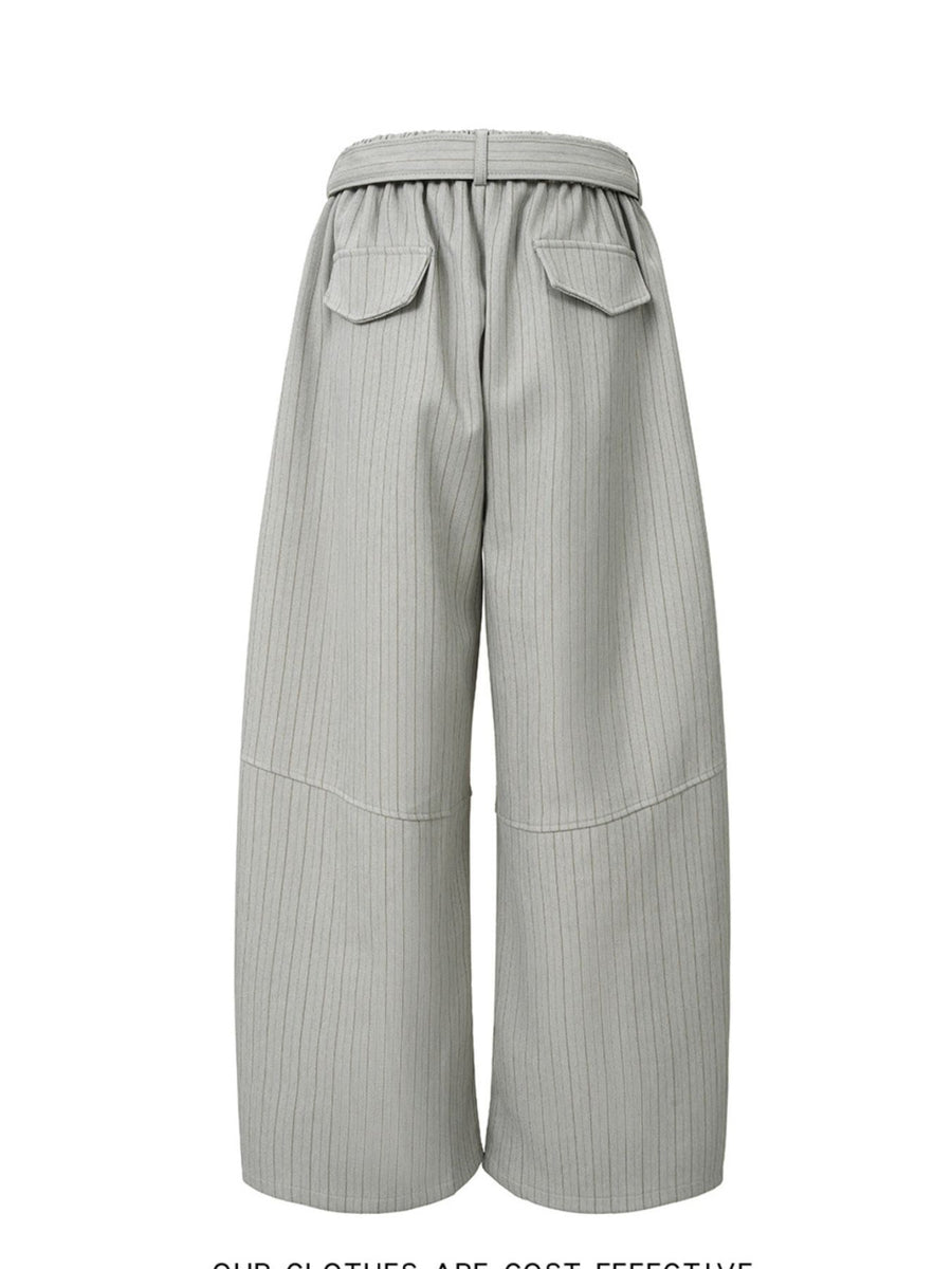 Sage wide-leg pants with full-length and button