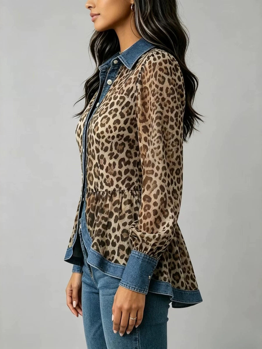 100% polyester Care instructions: Machine wash cold blouse in medium blue with fitted silhouette