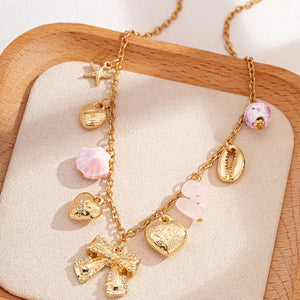 Gold necklace with short and clasp