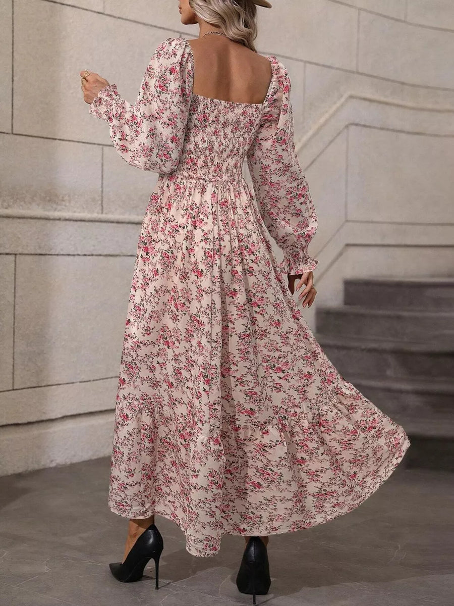 100% polyester Care instructions: Machine wash cold midi dress in Pink with A-line silhouette