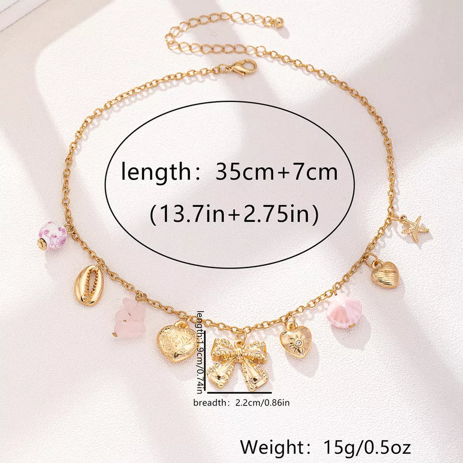romantic necklace in gold with not applicable