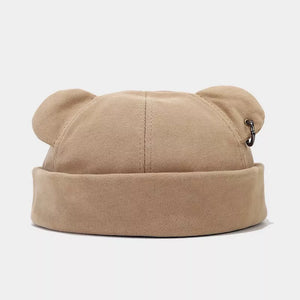 Bear Ear Docker Hat in Light Green with bear ears