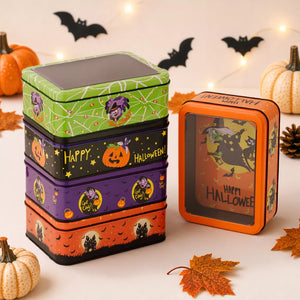 storage box in orange featuring window display and rectangular fit