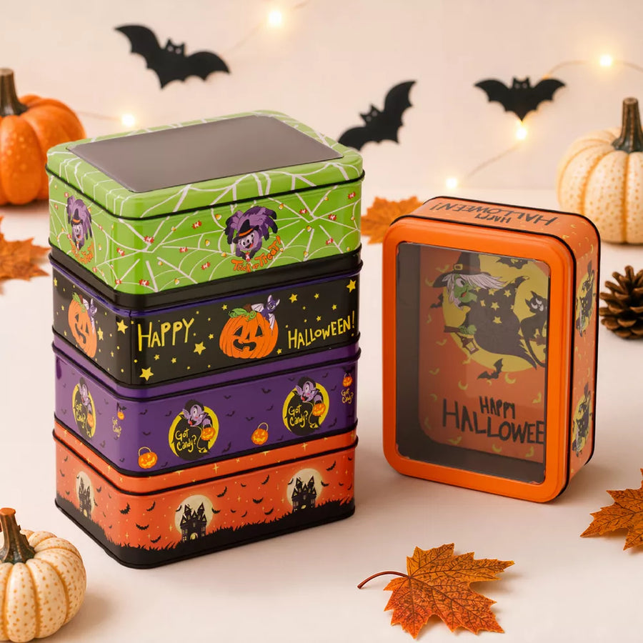 storage box in orange featuring window display and rectangular fit