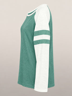 Khaki t-shirt with pullover and color-block