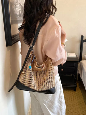 shoulder bag featuring woven in tan with Polyester Imported Size & texture