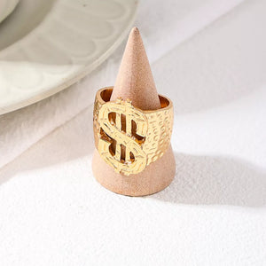 18K Gold-Plated, Alloy Care instructions: Avoid wearing during exercise, as swea ring in gold with statement silhouette