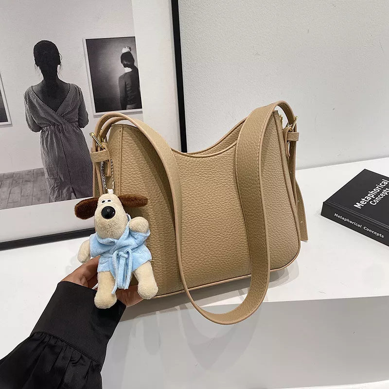 Pu Leather Crossbody Bag in Brown