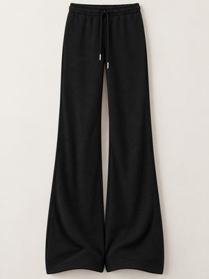 flare pants in Light Gray-Fleece-lined Tall with drawstring waist and full-length