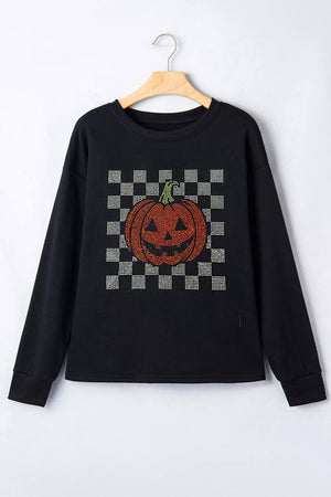 Black sweatshirt with hip-length and pullover