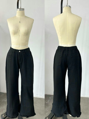jeans in Khaki with buttoned and ankle-length
