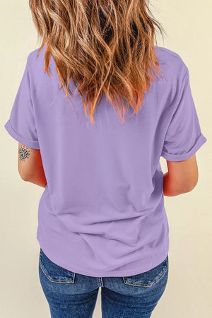Lavender relaxed t-shirt with crew neck