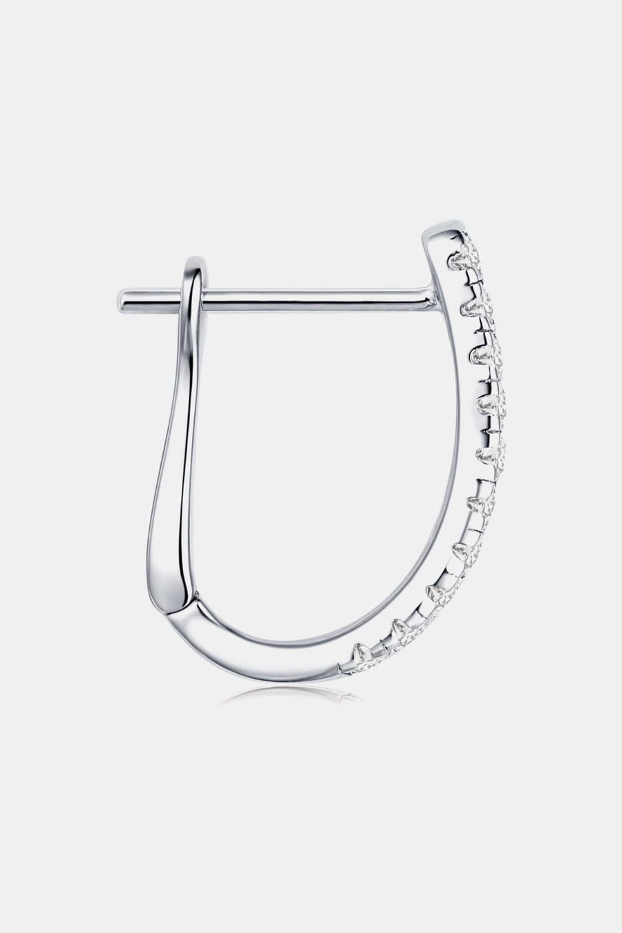 Pavé hoop sterling earrings with sparkling accents.