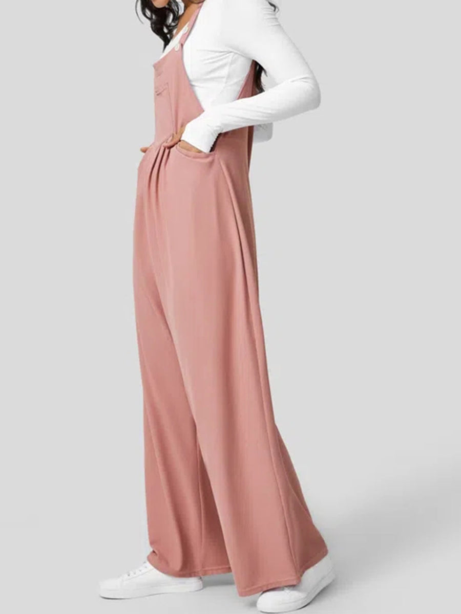 Polyester overalls in Pink with relaxed silhouette