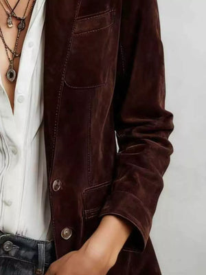 100% polyester Care instructions: Machine wash cold blazer in Brown with slim silhouette