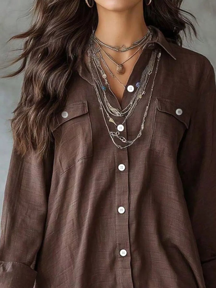 coastal shirt dress in Black with collared