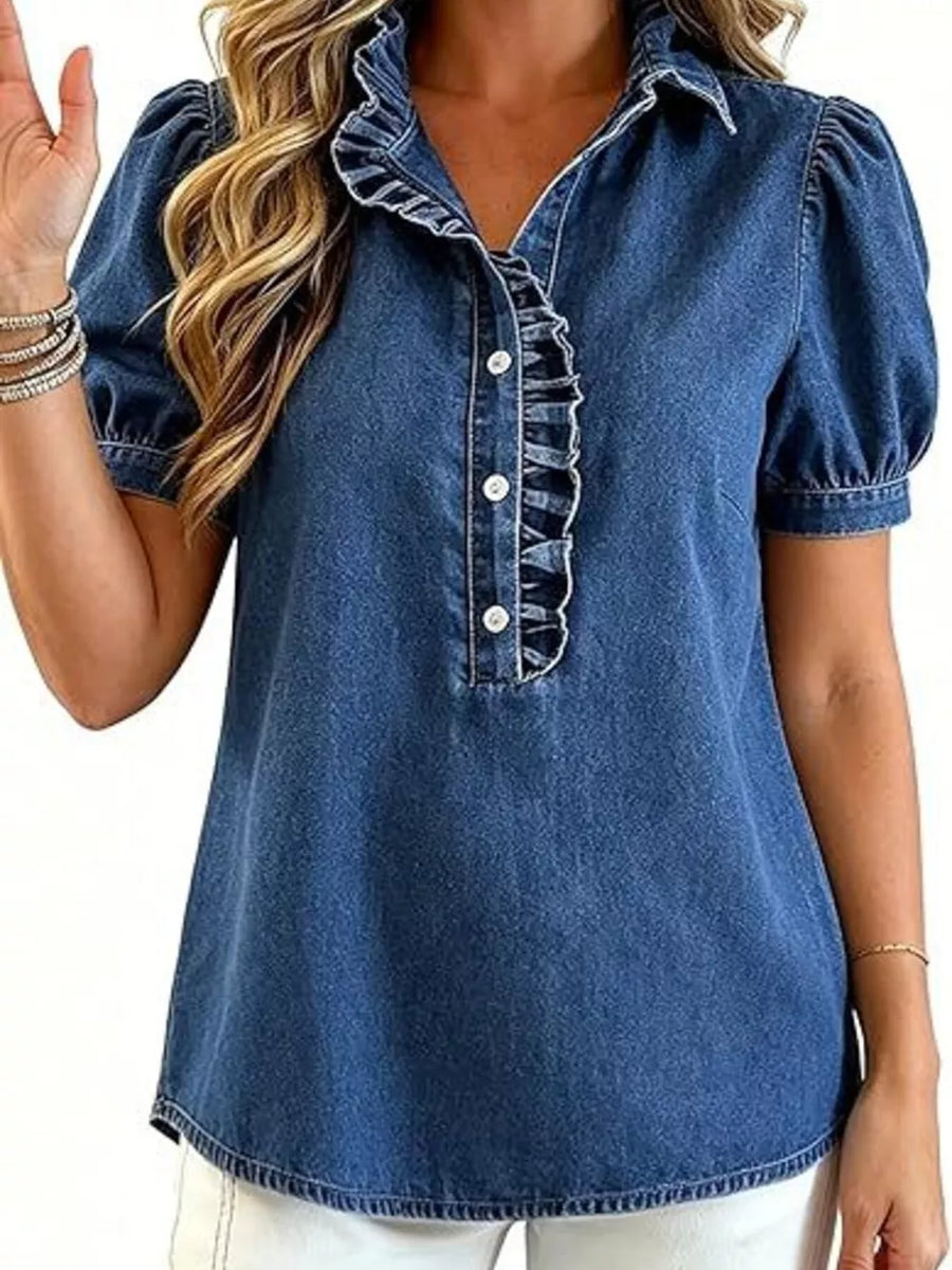 medium blue blouse